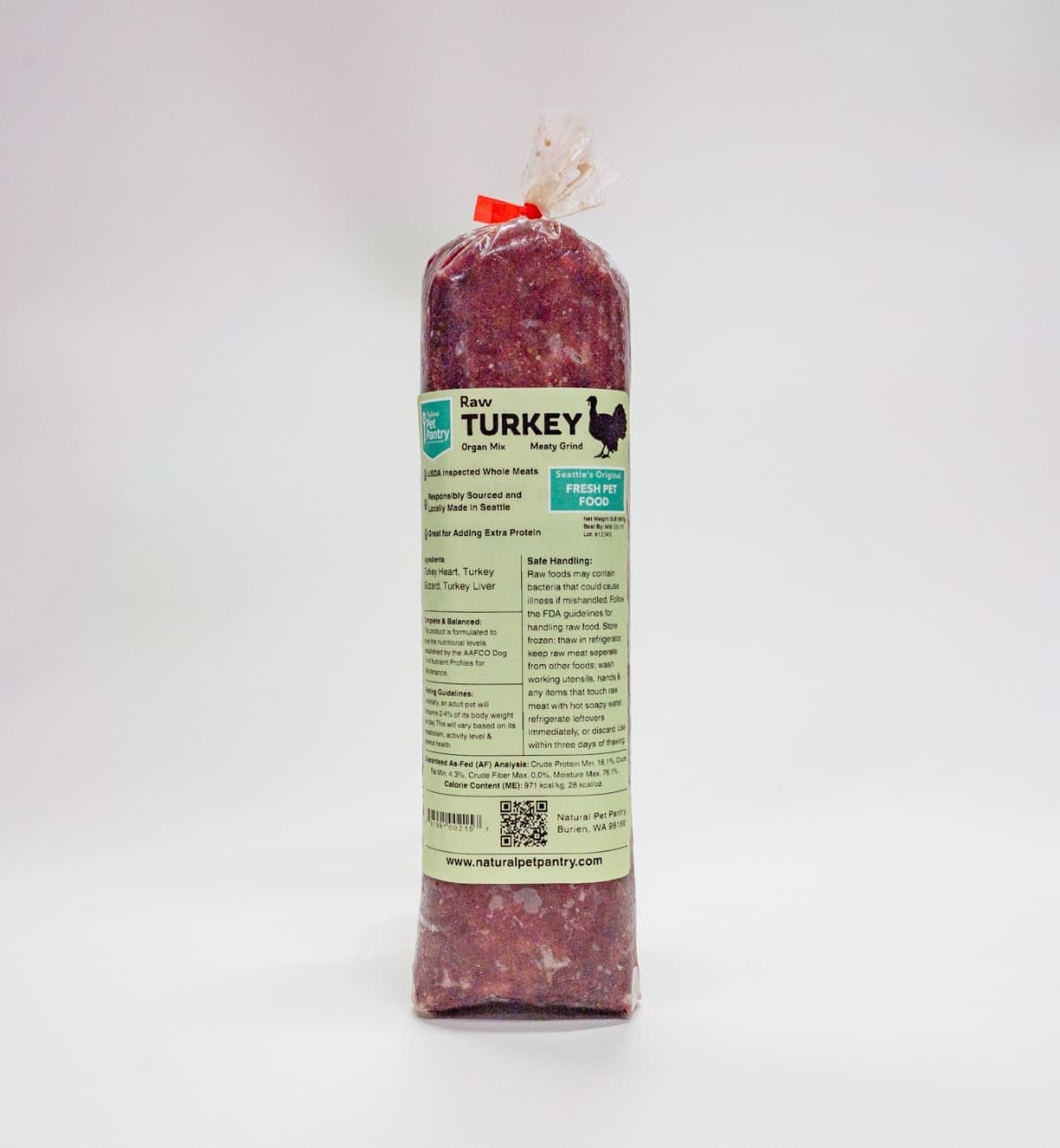 Natural Pet Pantry Raw Turkey Organ Mix Meaty Grind packaging