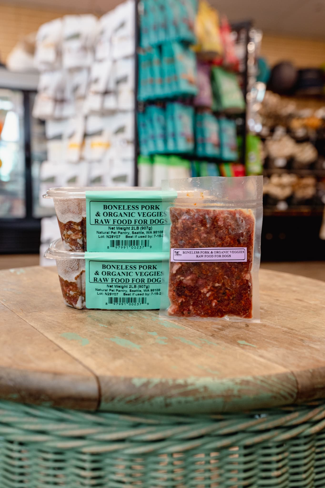 NPP Boneless Pork raw dog food in retail packaging