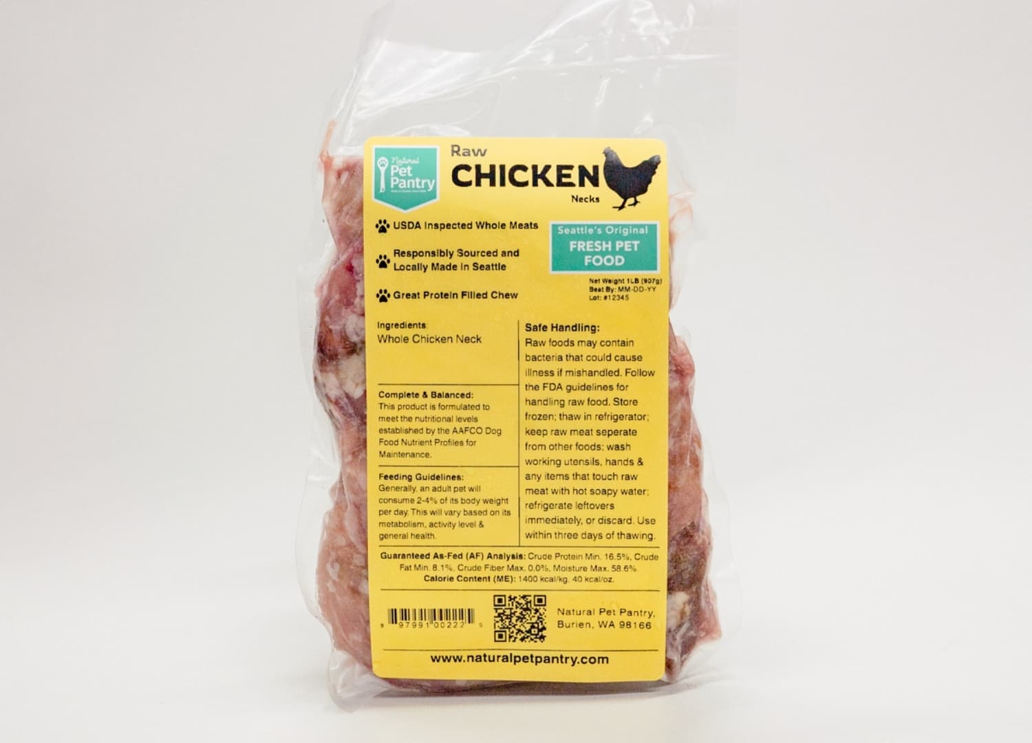 Natural Pet Pantry Raw Chicken Necks packaging