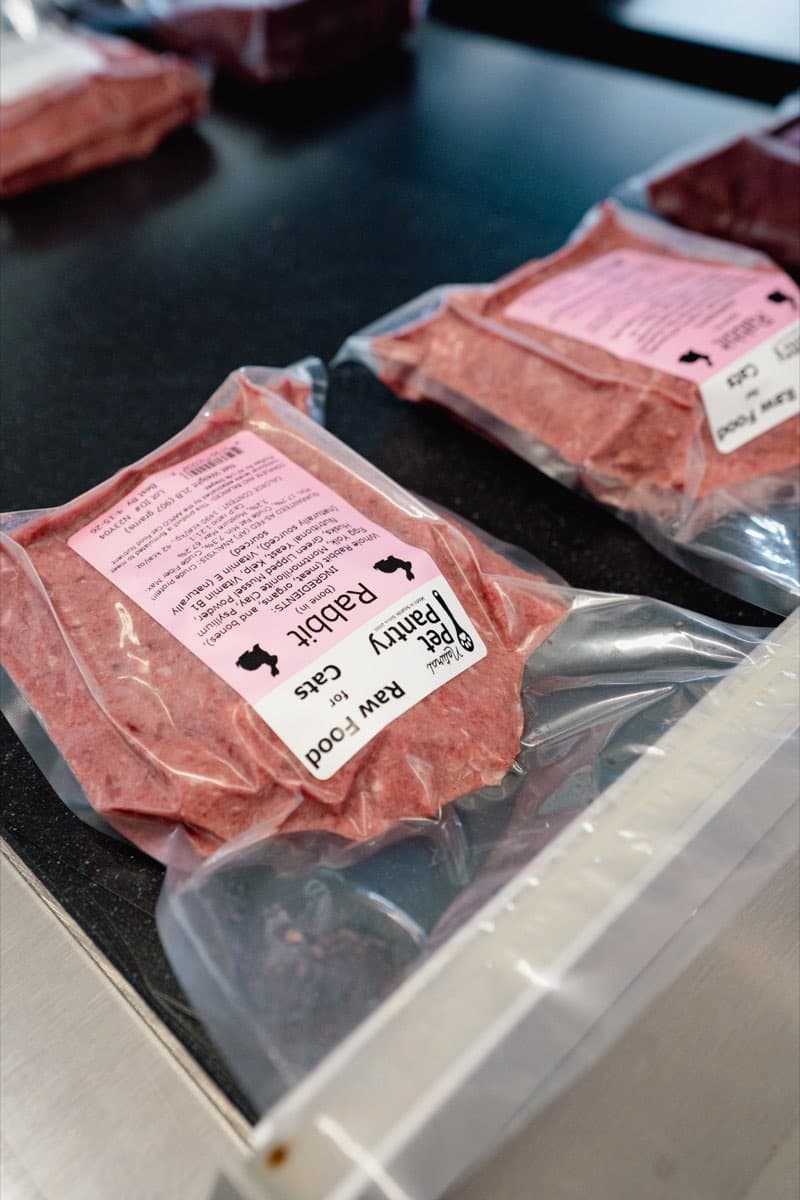 Fresh raw meat and organs for cats