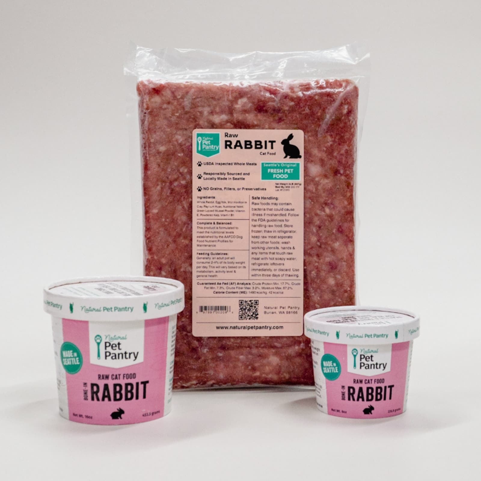 Rabbit w/ Bone Raw Cat Food