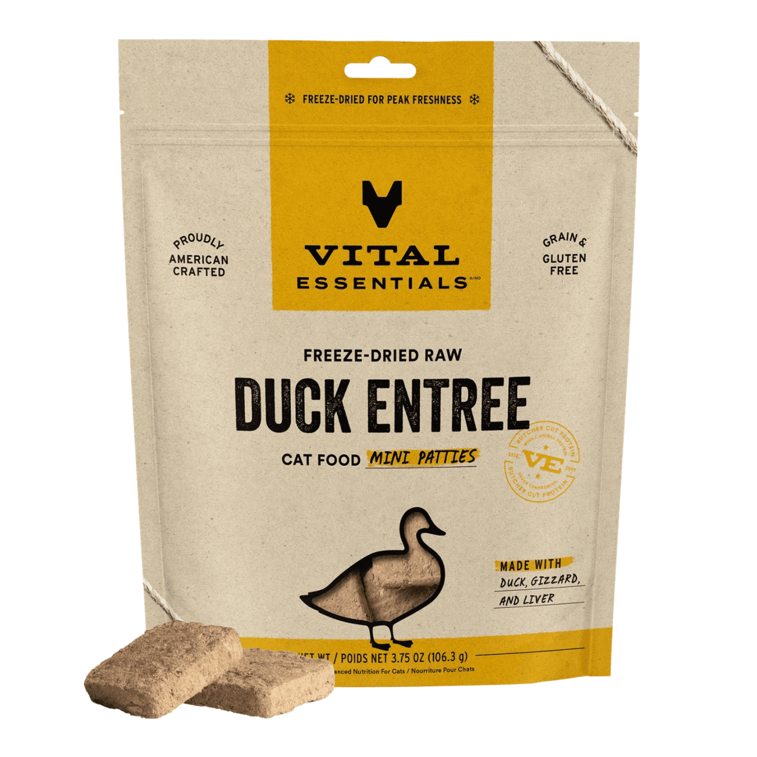 Vital Essentials - Freeze Dried Duck Mini Patties for Cats