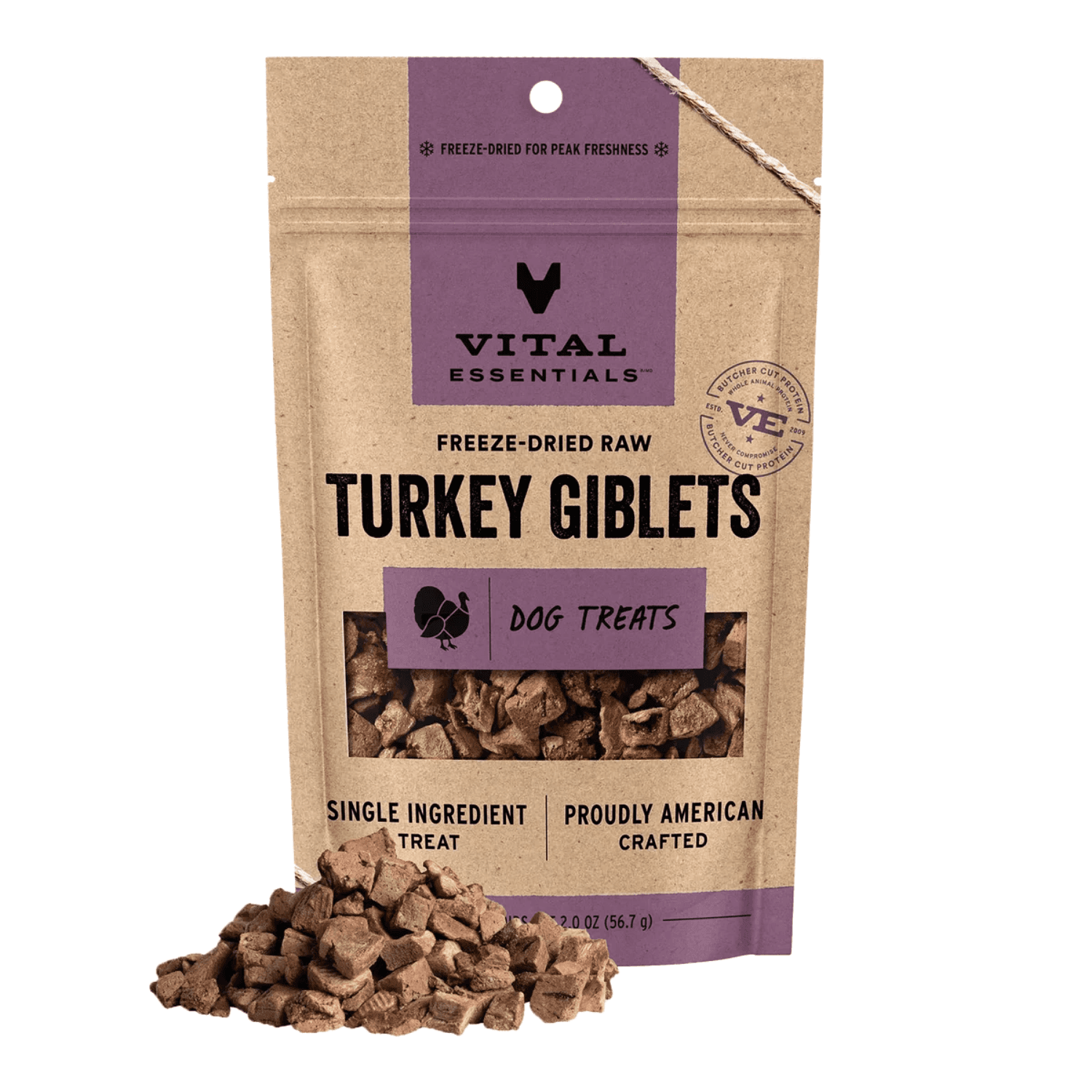 Vital Essentials - Freeze Dried Turkey Giblets Treats for Dogs