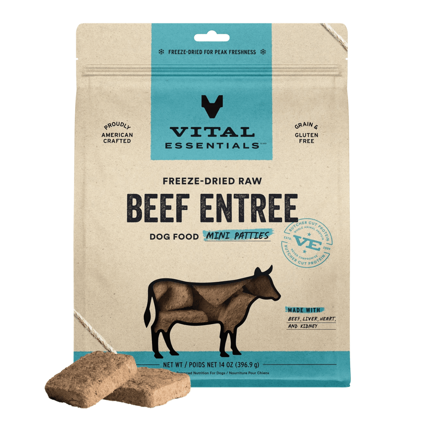 vital Essentials - Freeze Dried Beef Mini Patties for Dogs