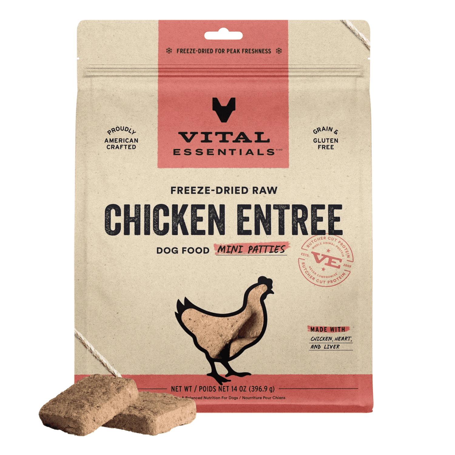 Vital Essentials - Freeze Dried Chicken Mini Patties for Dogs