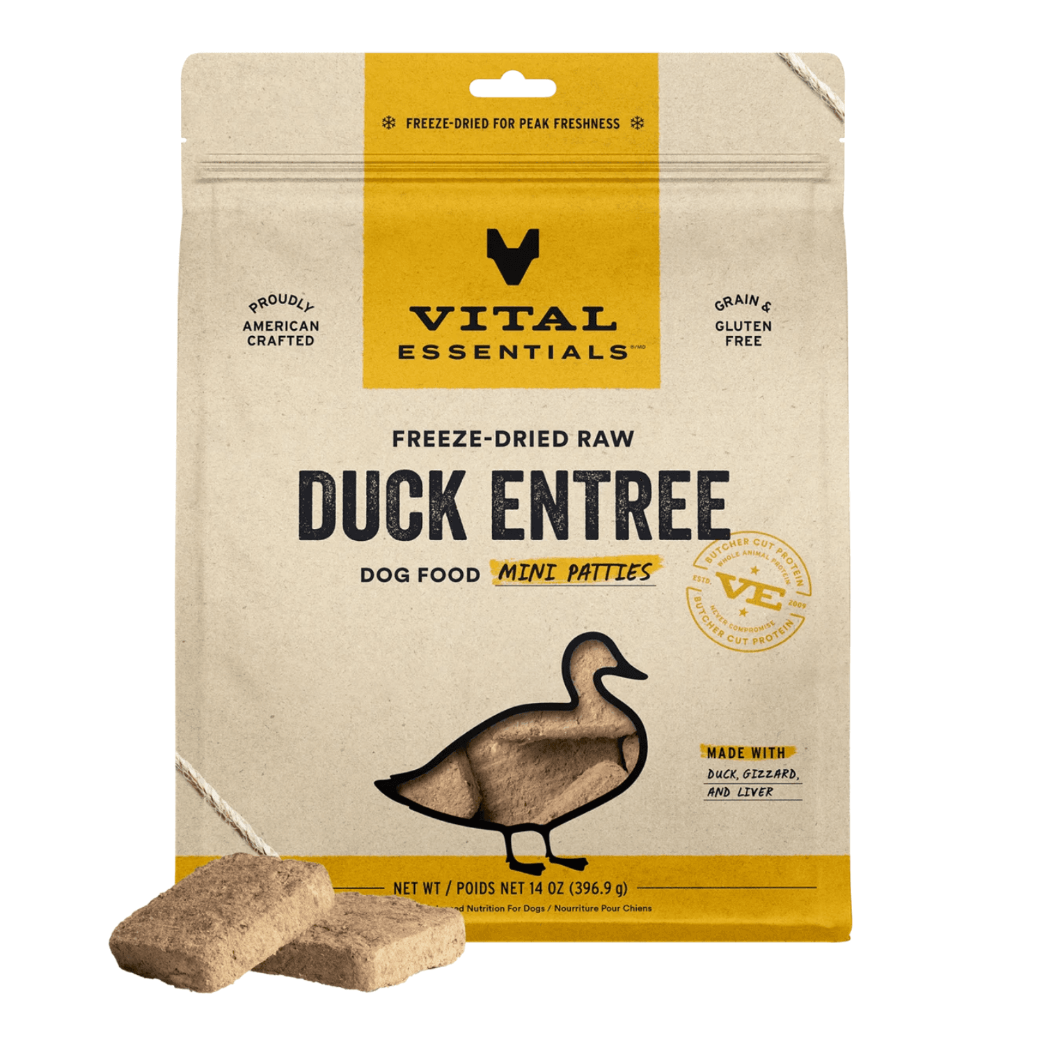 Vital Essentials - Freeze Dried Raw Duck Mini Patties for Dogs