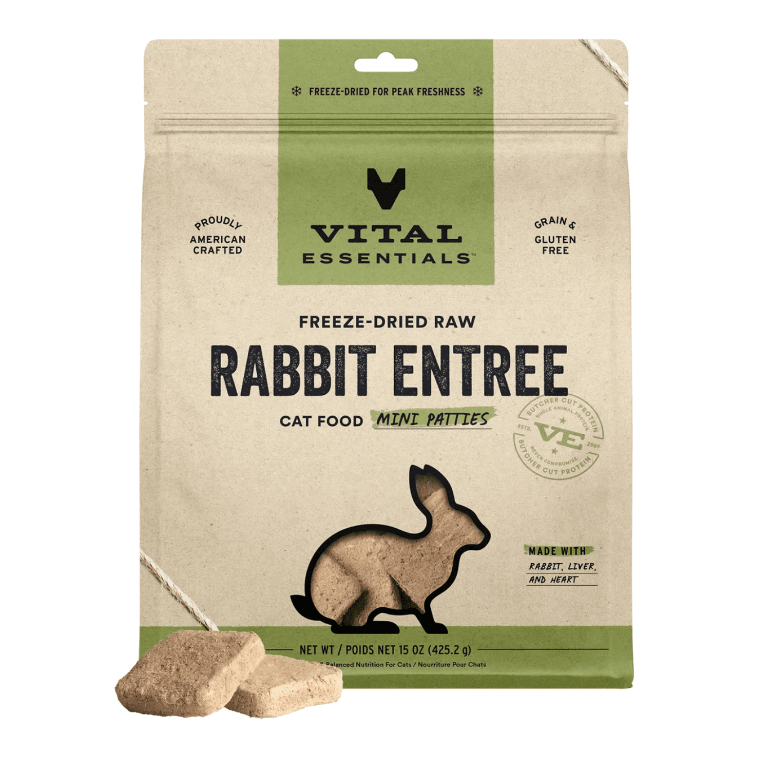 Vital Essentials - Freeze Dried Rabbit Mini Patties for Cats