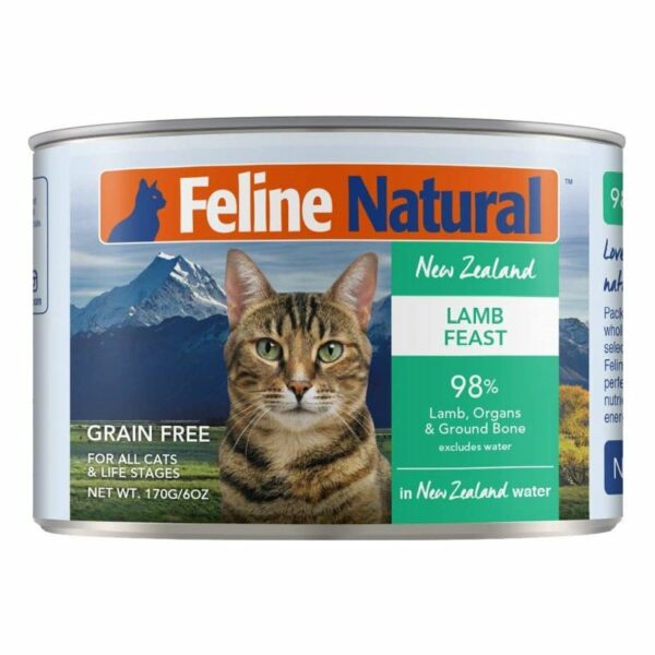 feline natural canned lamb feast