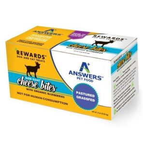 answers pet food goat cheese treats with blueberry 8 oz