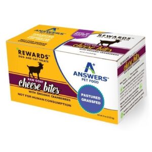 answers pet food goat cheese treats with cranberry 8 oz