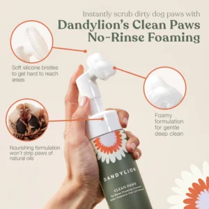 dandylion clean paws no rinse foaming cleanser 5 oz.