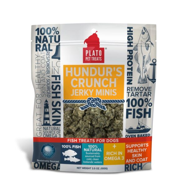 plato hundurs fish skin minis dog treats 3.5 oz