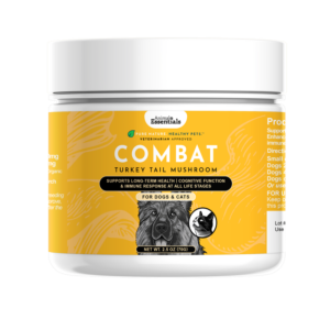 animal essentials combat turkey tail mushroom powder 2.5 oz.